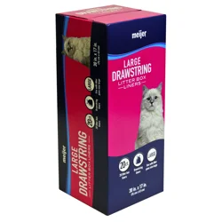 Meijer Drawstring Litter Box Liners, Large, 20 Ct