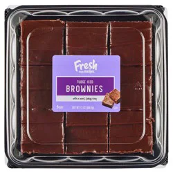 Iced Fudge Brownies, 9 Count