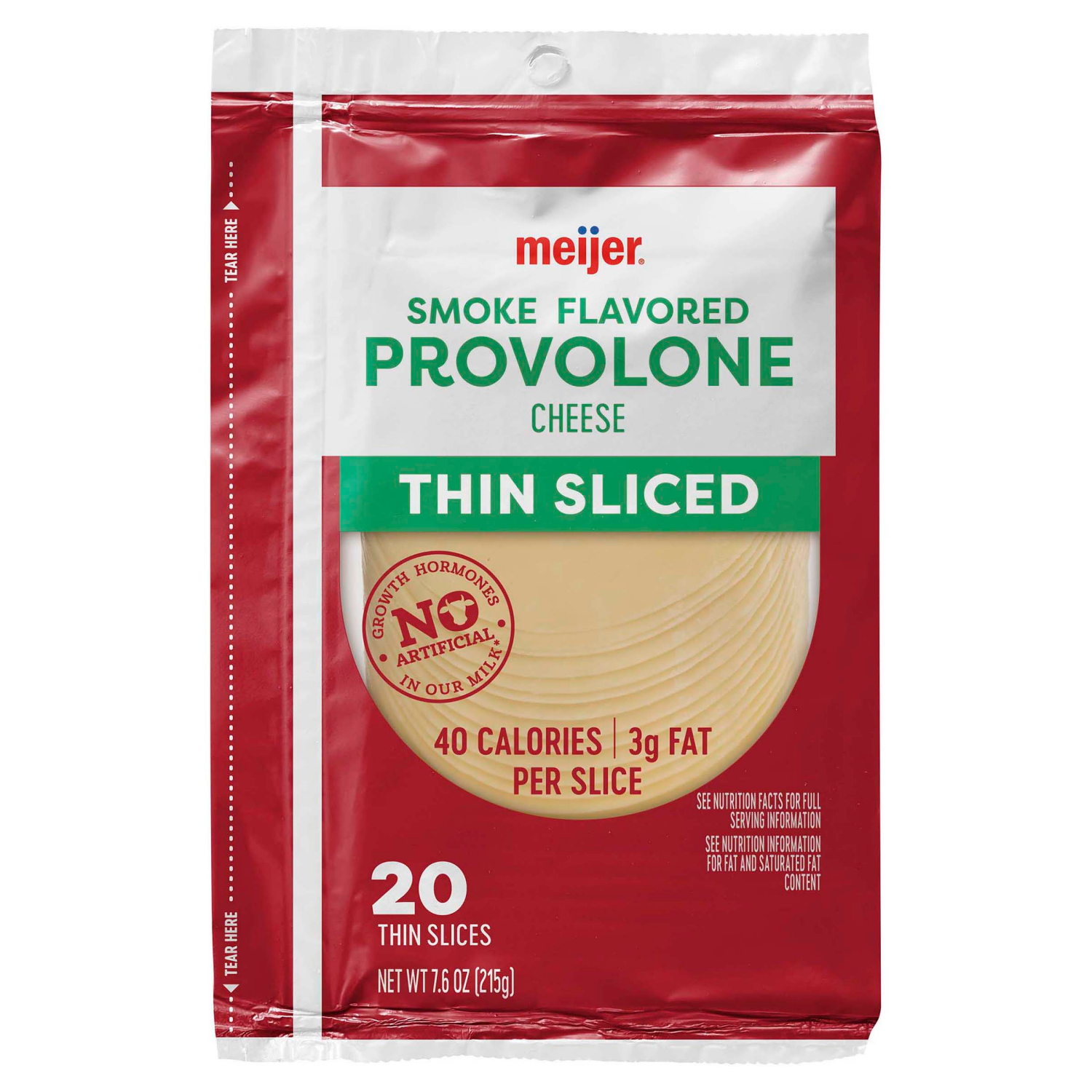 slide 1 of 2, Meijer Thin Sliced Provolone Cheese, 7.6 oz