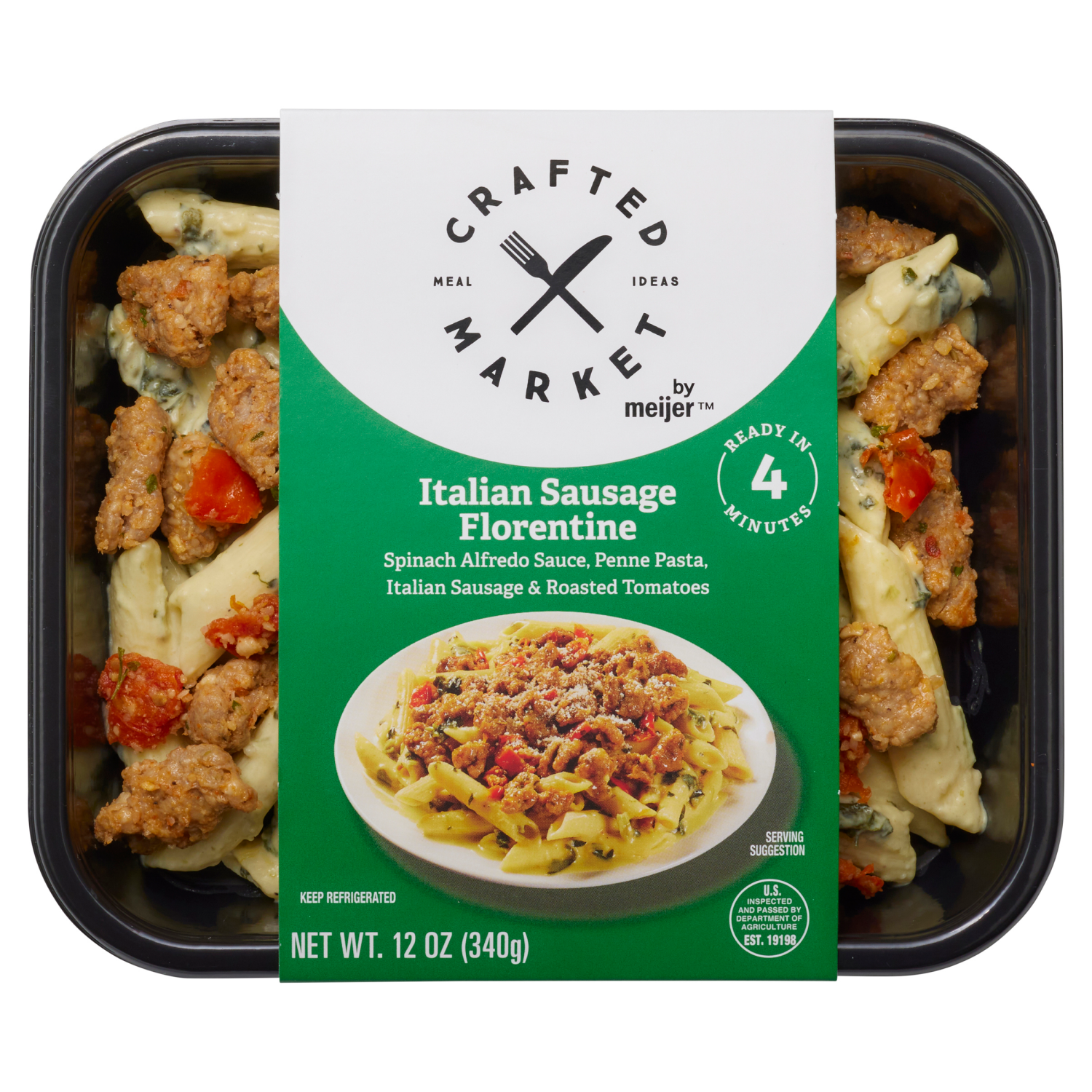 slide 1 of 2, Crafted Market by Meijer Italian Sausage Florentine, 12 oz, 12 oz