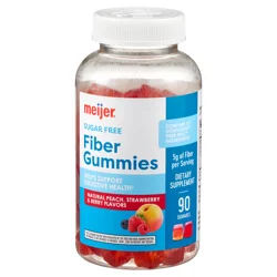 Sugar Free Fiber Gummies, Peach, Strawberry & Berry Flavors, 90 Ct