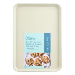 Grand Gourmet Non-Stick Ceramic Coated 11in x 17in Baking Sheet (Cream)