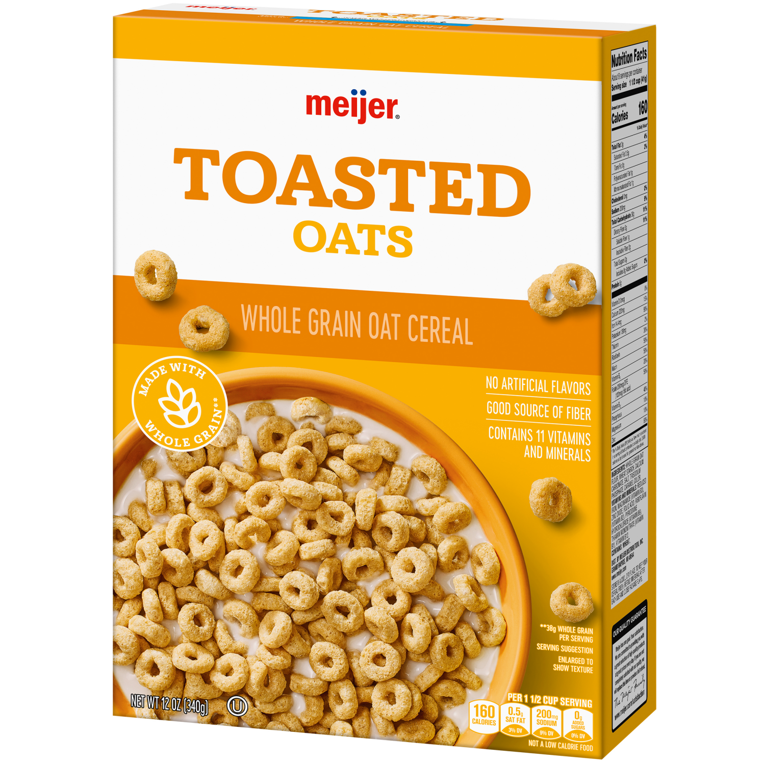 slide 7 of 8, Meijer Toasted Oats, 12 oz