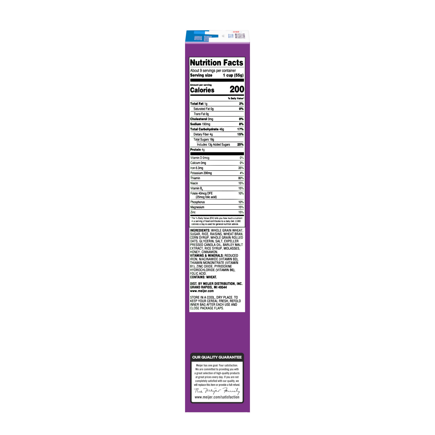 slide 5 of 8, Meijer Crunchy Raisin Bran, 18.2 oz