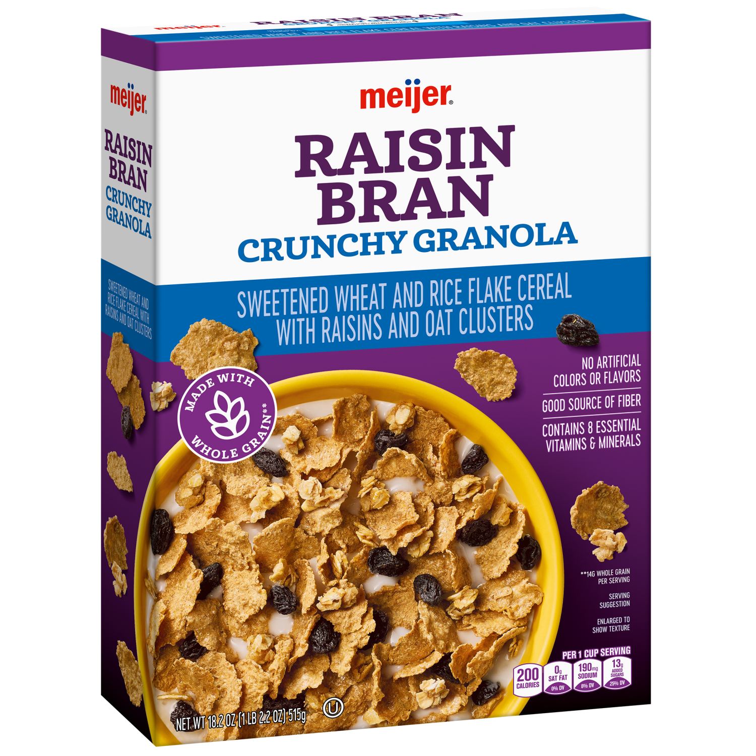 slide 6 of 8, Meijer Crunchy Raisin Bran, 18.2 oz