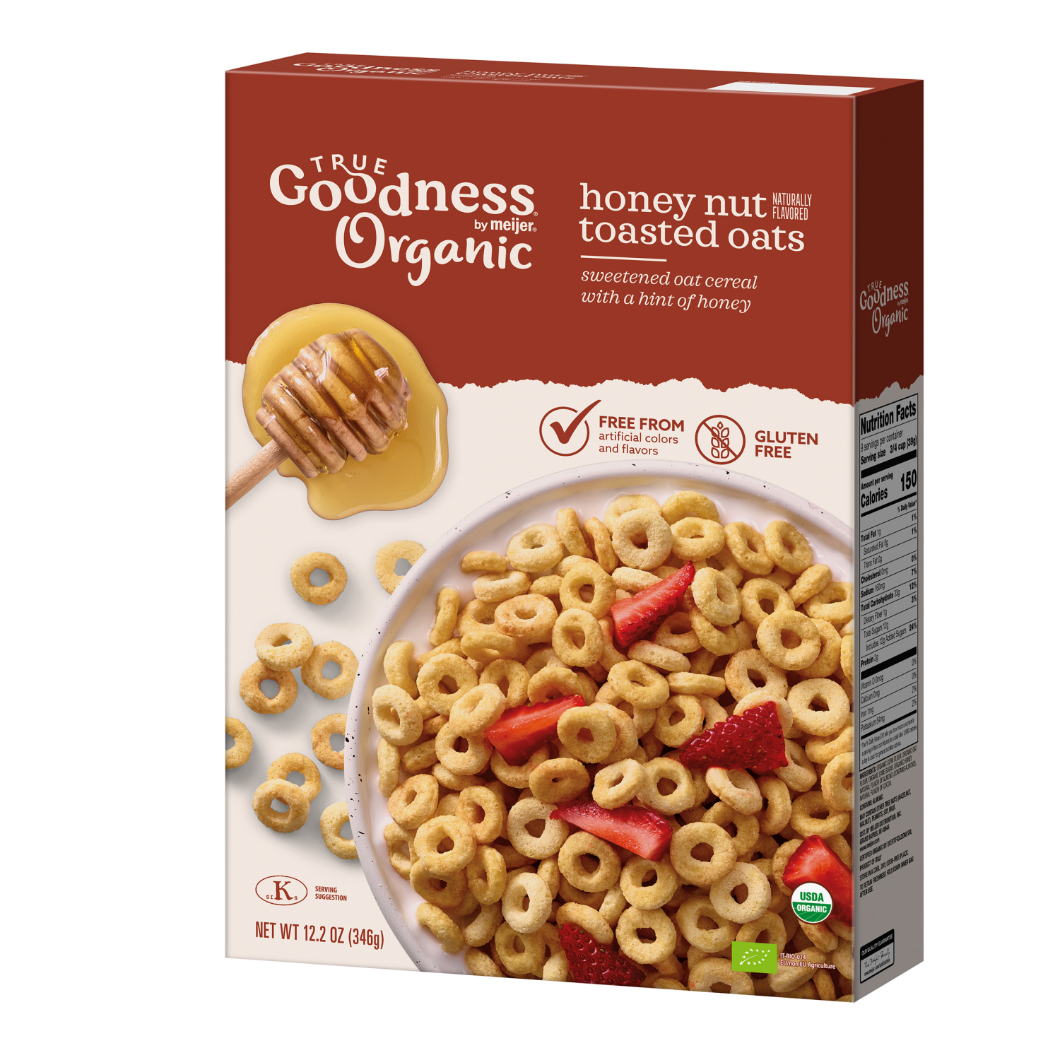 slide 7 of 8, True Goodness Organic Honey Nut Toasted Oats, 12.25 oz