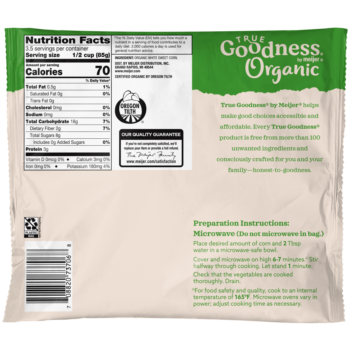 slide 2 of 2, True Goodness Organic White Sweet Corn, 10 oz, 10 oz