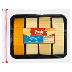 Fresh From Meijer Cracker Cut Cheese Party Tray 16 Oz. - With Sharp Cheddar, Havarti, Gouda And Monterey Jack Cheeses