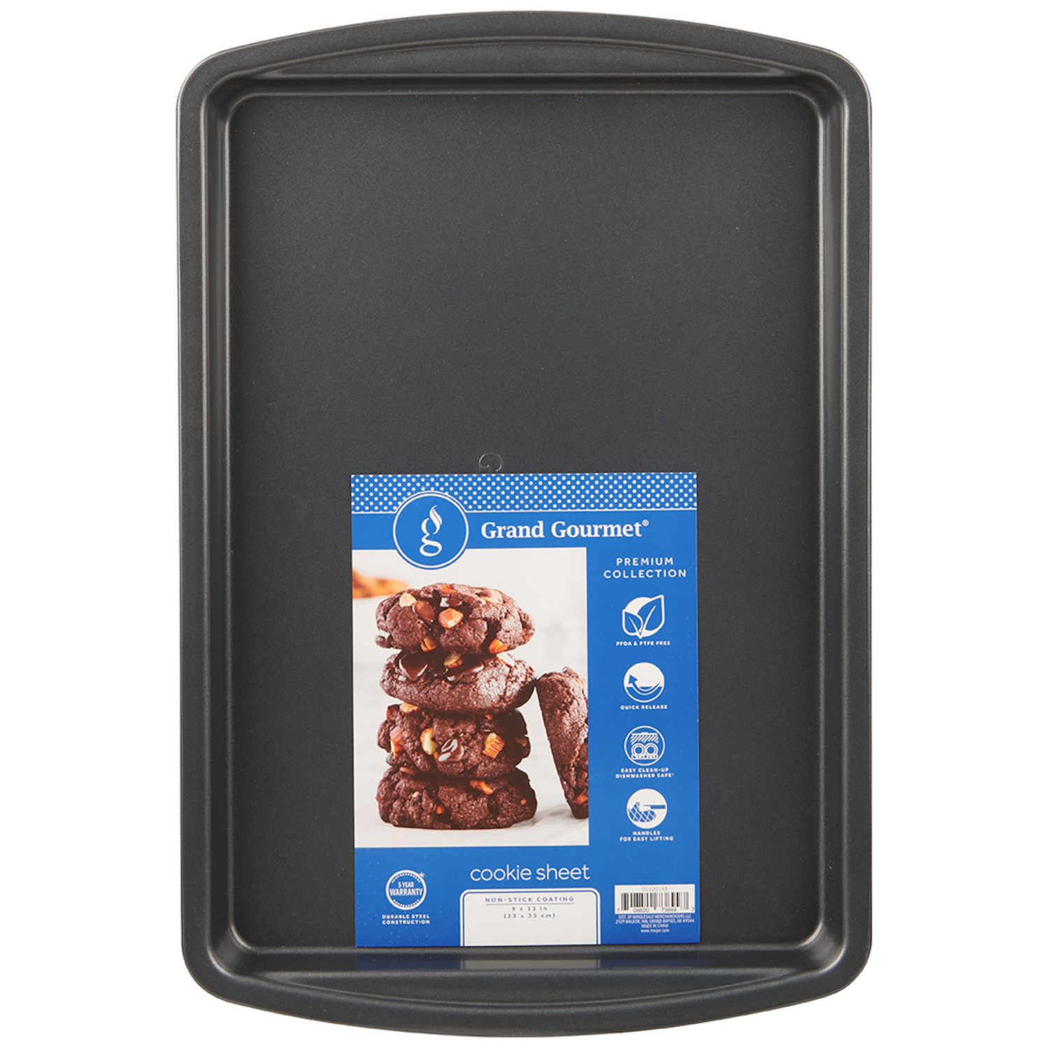 slide 1 of 2, Grand Gourmet Small Cookie Pan, Dark Grey, 9" x 13", 13 in