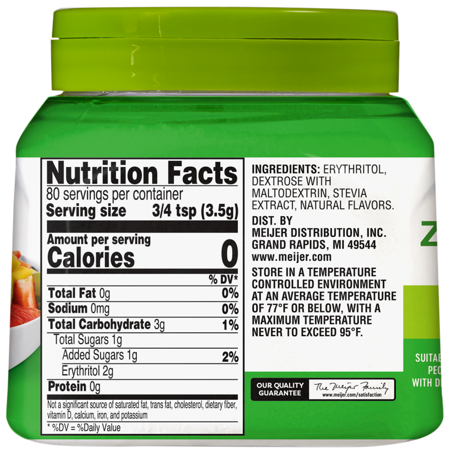 slide 3 of 3, Meijer Stevia Extract Zero Calorie Sweetener, 9.8 oz