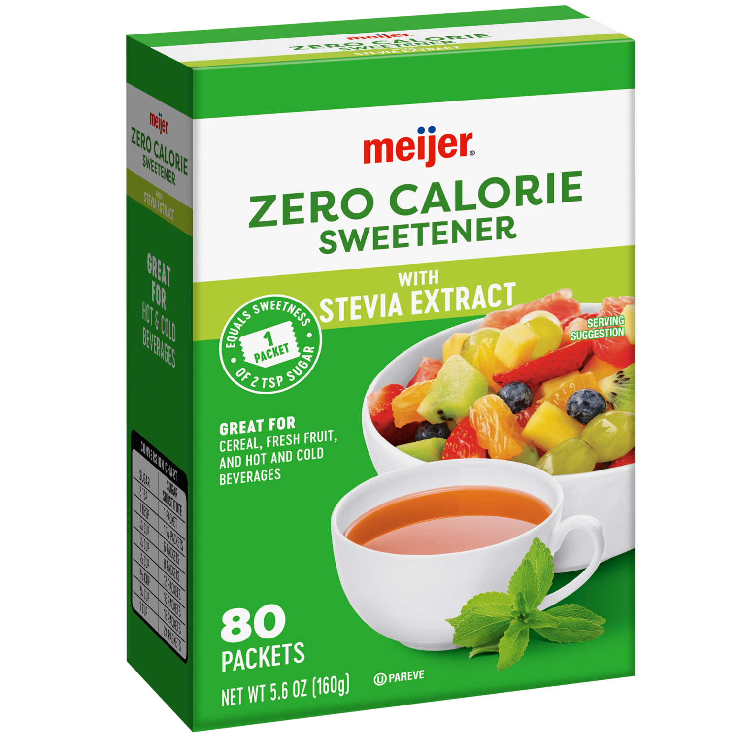 slide 4 of 5, Meijer Stevia Extract Zero Calorie Sweetener, 80 ct