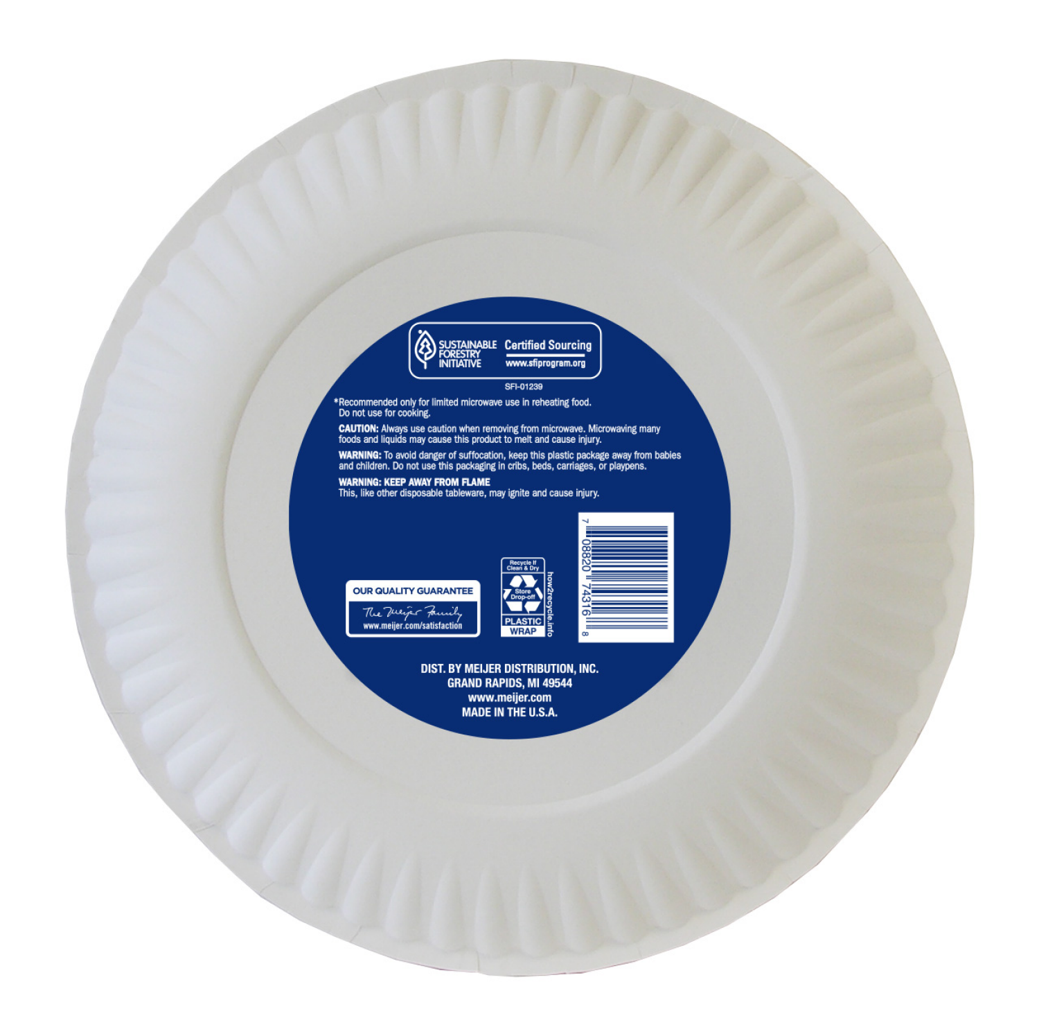 slide 2 of 3, Meijer Coated White Paper Plates 6'', 100 ct
