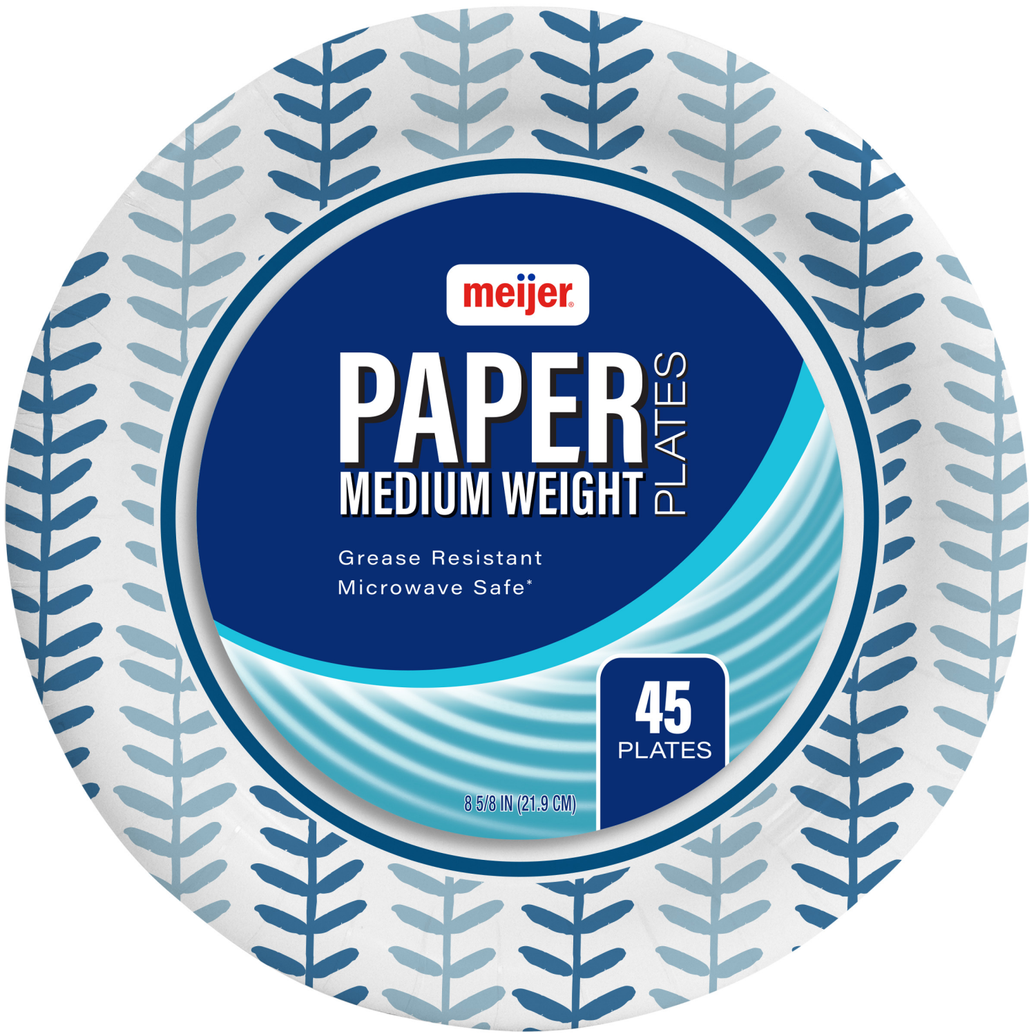 slide 1 of 3, Meijer Printed Paper Plate, 8 5/8", 45 ct