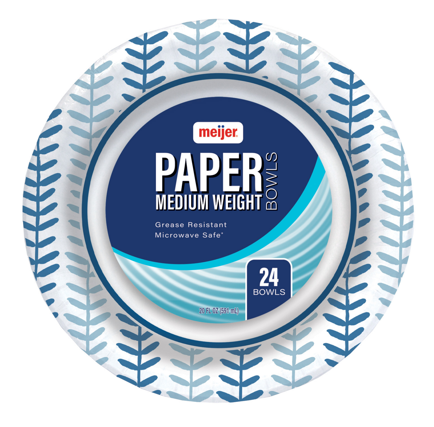 slide 1 of 3, Meijer Printed Paper Bowls, 24 ct 20 oz