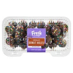 Fresh From Meijer Chocolate Cake Donut Holes With Sprinkles, 16 Oz