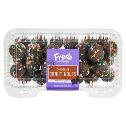 Fresh from Meijer Chocolate Cake Donut Holes with Sprinkles, 16 oz