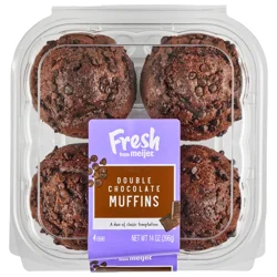 Fresh from Meijer Muffins, Double Chocolate, 4ct
