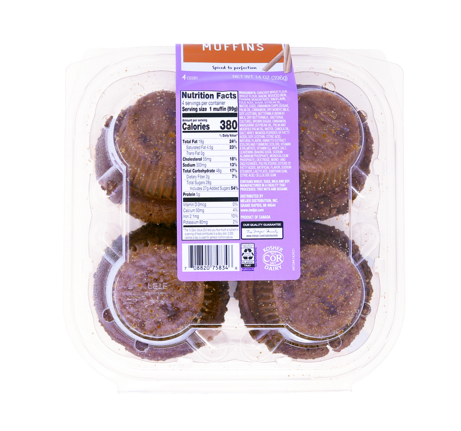 slide 2 of 4, Fresh from Meijer Cinnamon Muffins, 4 Count, 4 ct