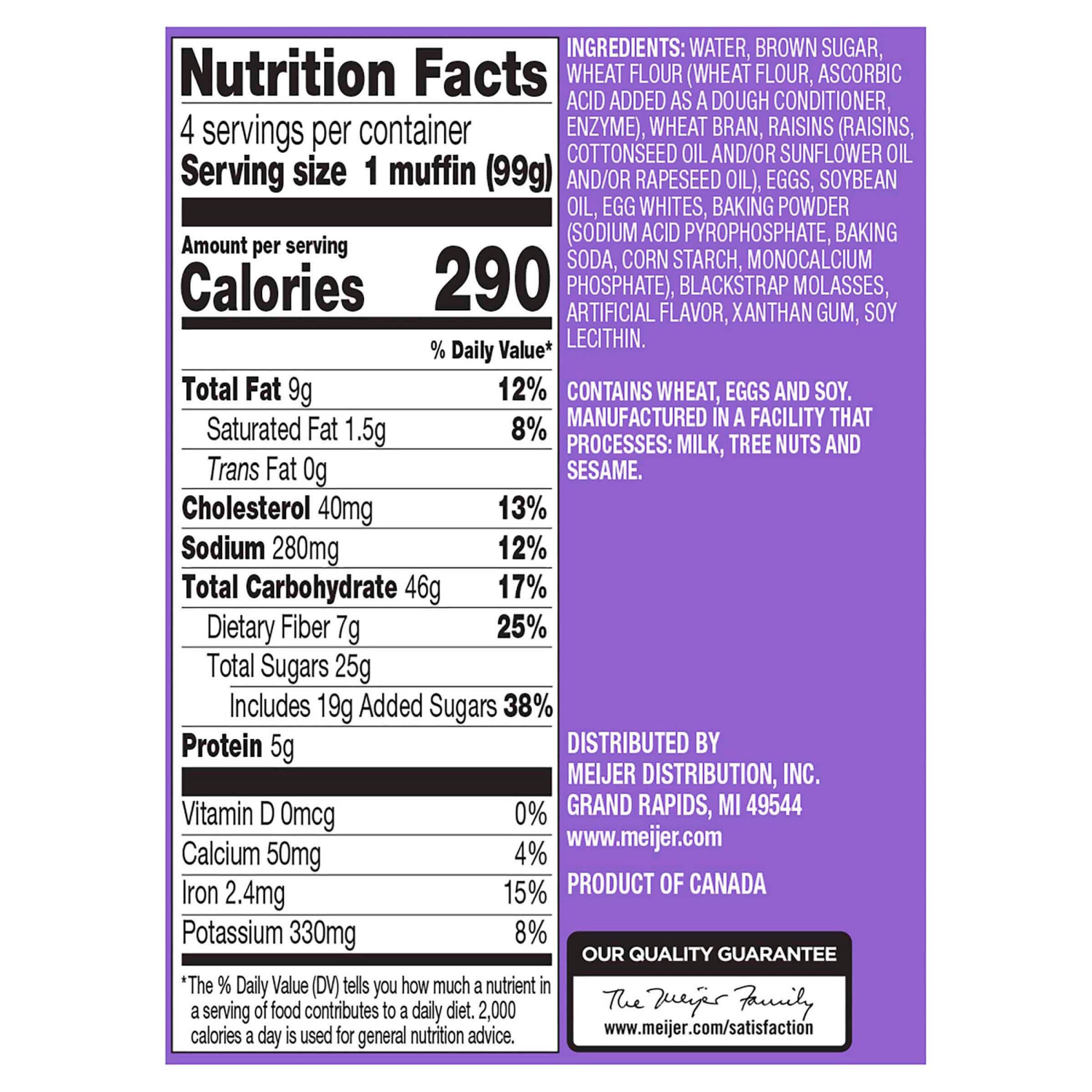 slide 3 of 4, Fresh from Meijer Muffins, Raisin Bran 14 oz, 4ct , 4 ct; 14 oz