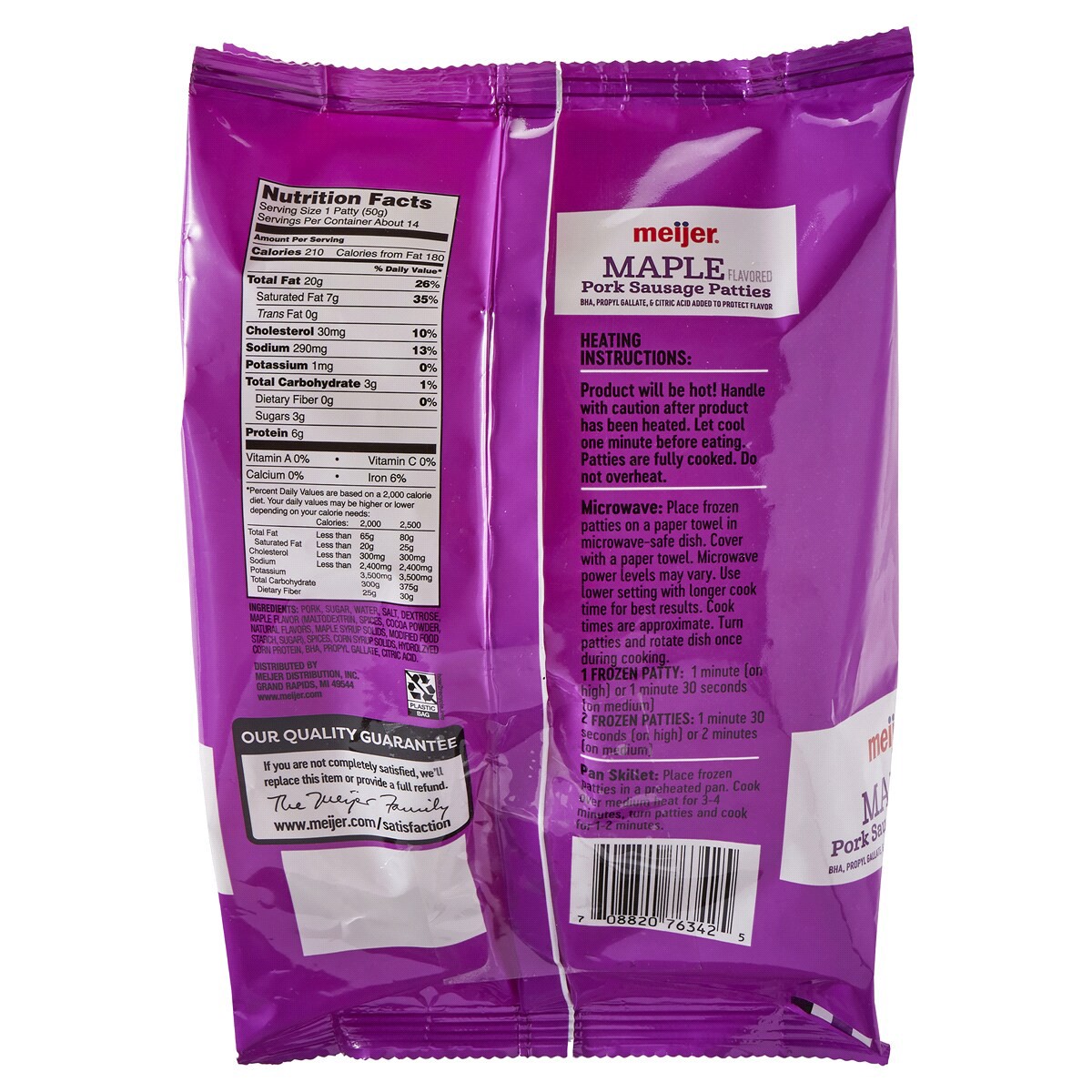 slide 5 of 5, Meijer Fully Cooked Maple Sausage Patties, 24.9 oz