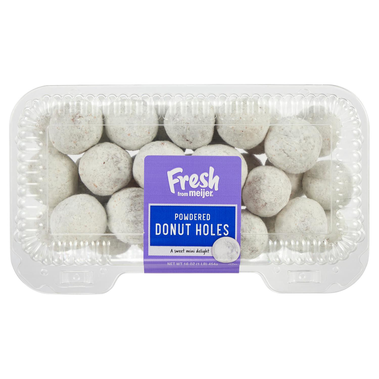 slide 1 of 4, Fresh From Meijer Powdered Cake Donut Holes, 16 Oz, 16 oz
