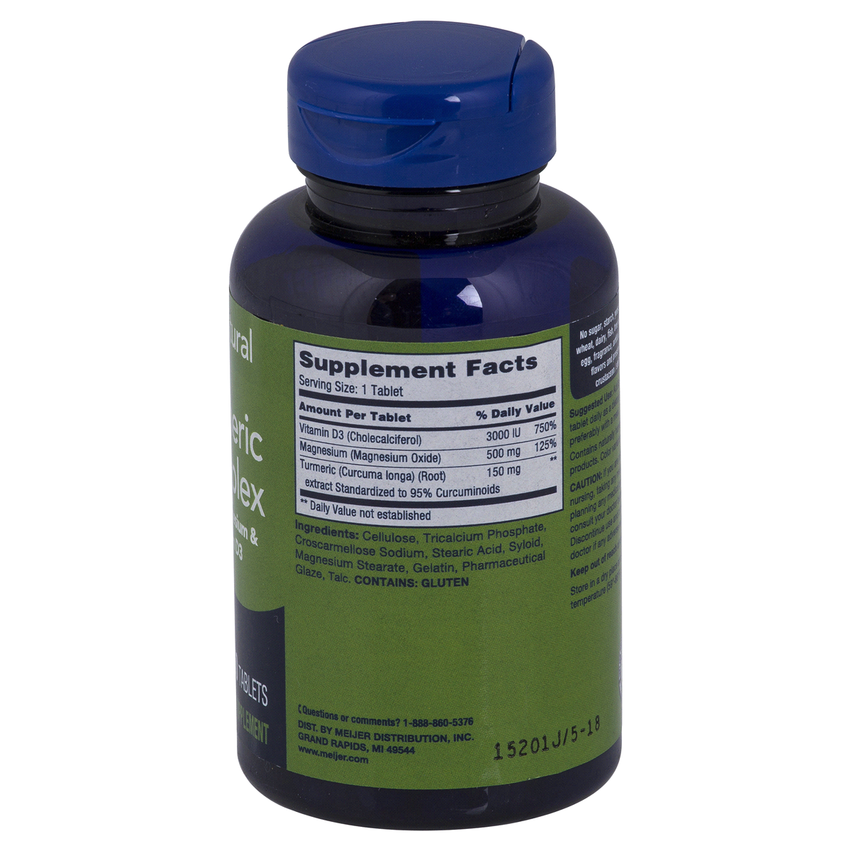 slide 2 of 3, Meijer Natural Turmeric Complex, 60 ct