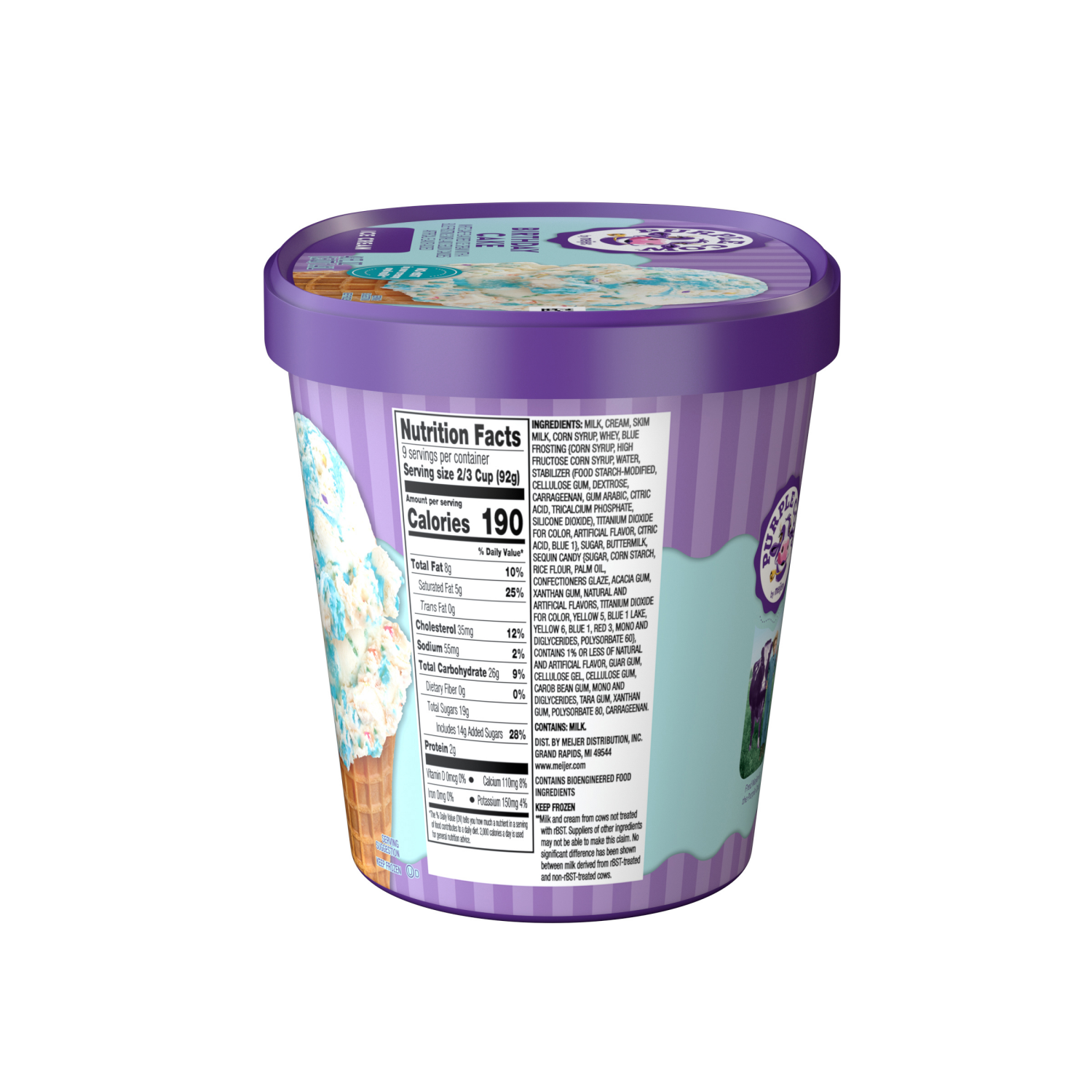 slide 3 of 5, Purple Cow Birthday Cake Ice Cream, 1.5 qt