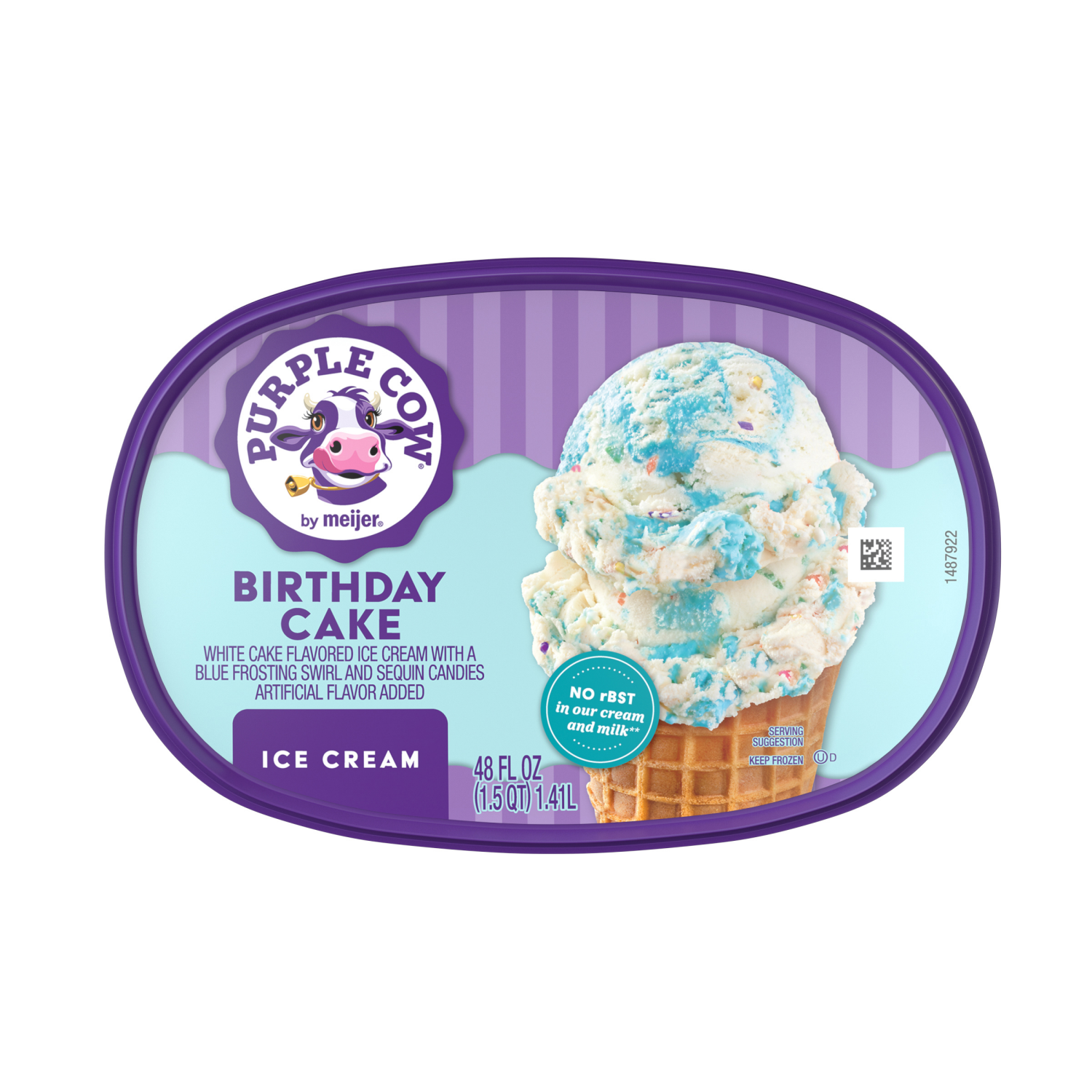 slide 5 of 5, Purple Cow Birthday Cake Ice Cream, 1.5 qt