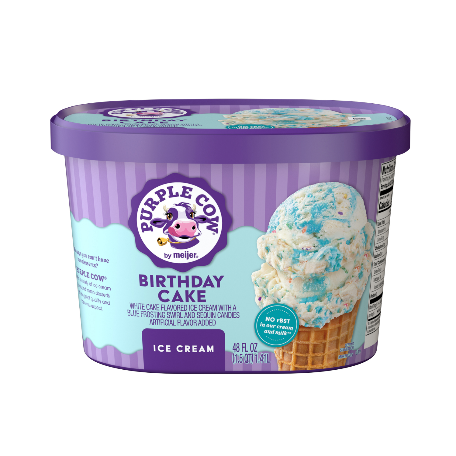slide 1 of 5, Purple Cow Birthday Cake Ice Cream, 1.5 qt