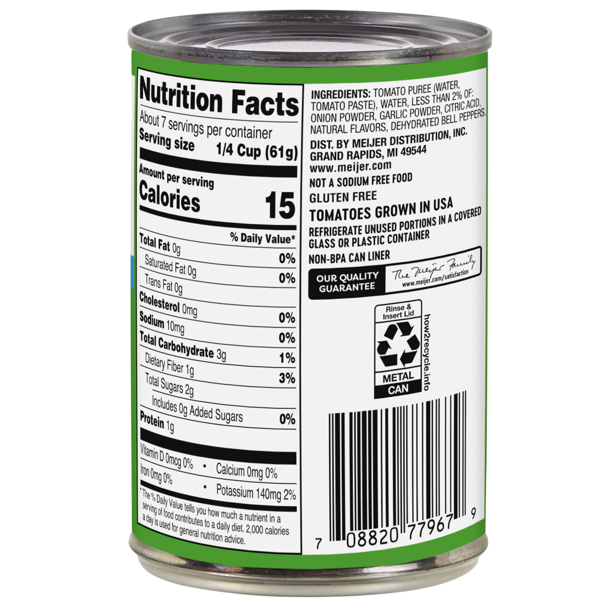 slide 2 of 2, Meijer No Salt Added Tomato Sauce, 15 oz