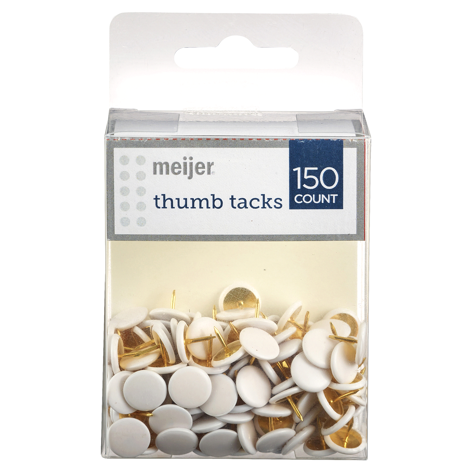 slide 1 of 2, Meijer Vinyl Thumb Tacks White, 150 ct