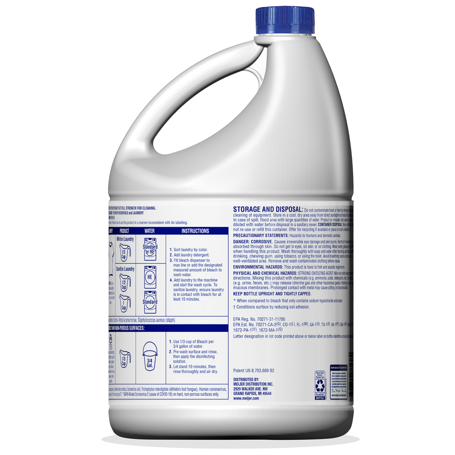 slide 2 of 4, Meijer Disinfecting Bleach, 121 oz, 121 oz