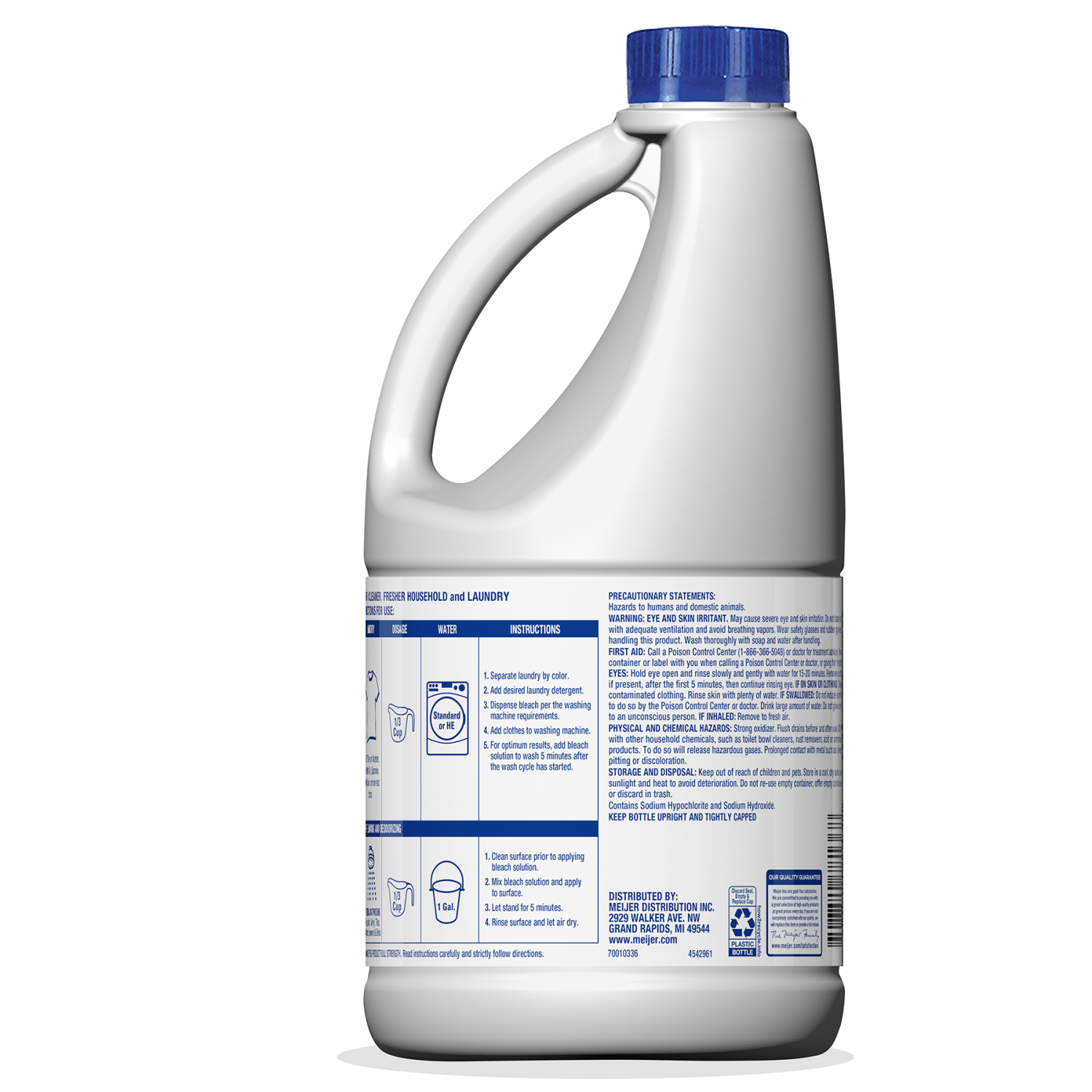 slide 2 of 4, Meijer Low Splash Bleach, Linen Scent, 43 oz