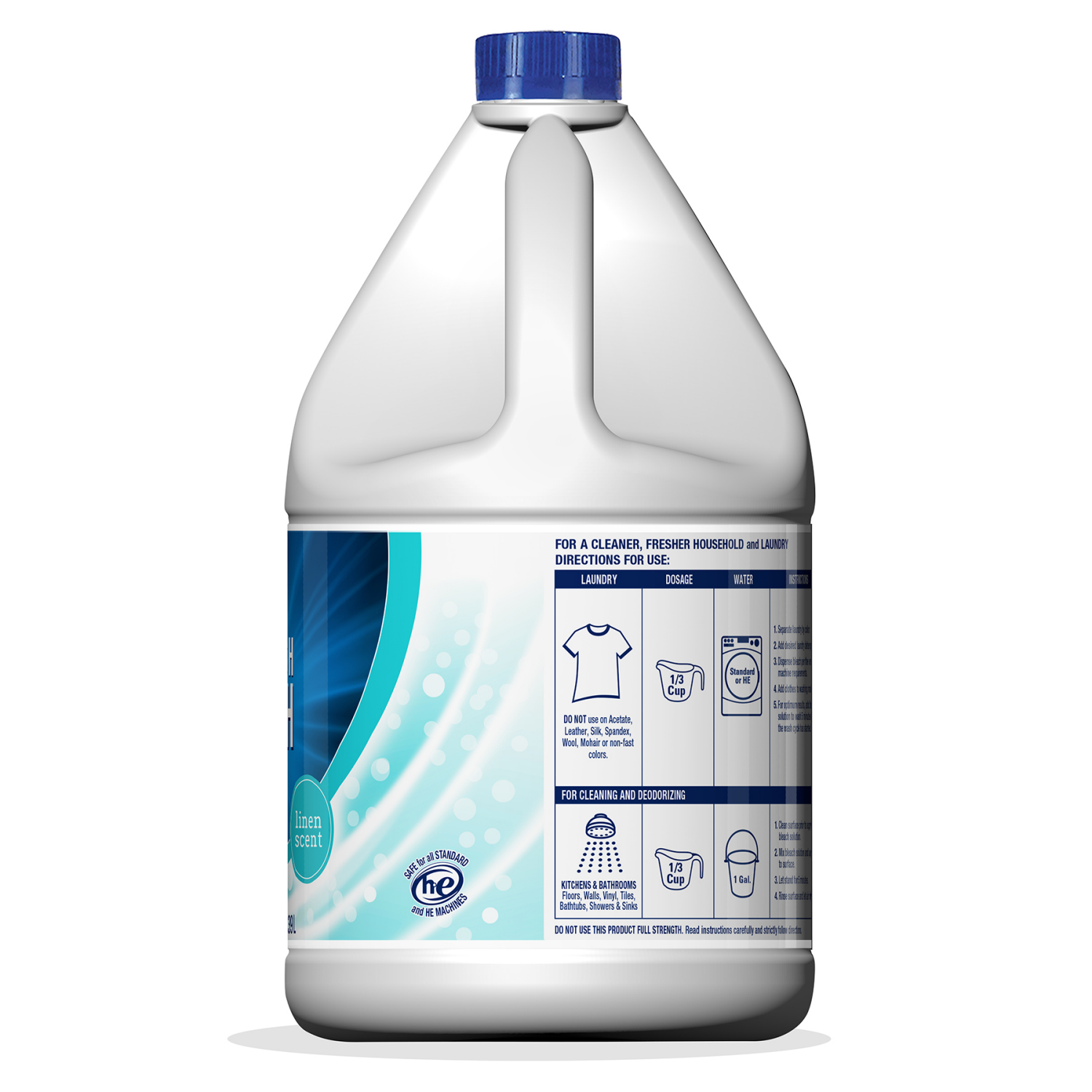 slide 4 of 4, Meijer Low Splash Bleach, Linen Scent, 81 oz