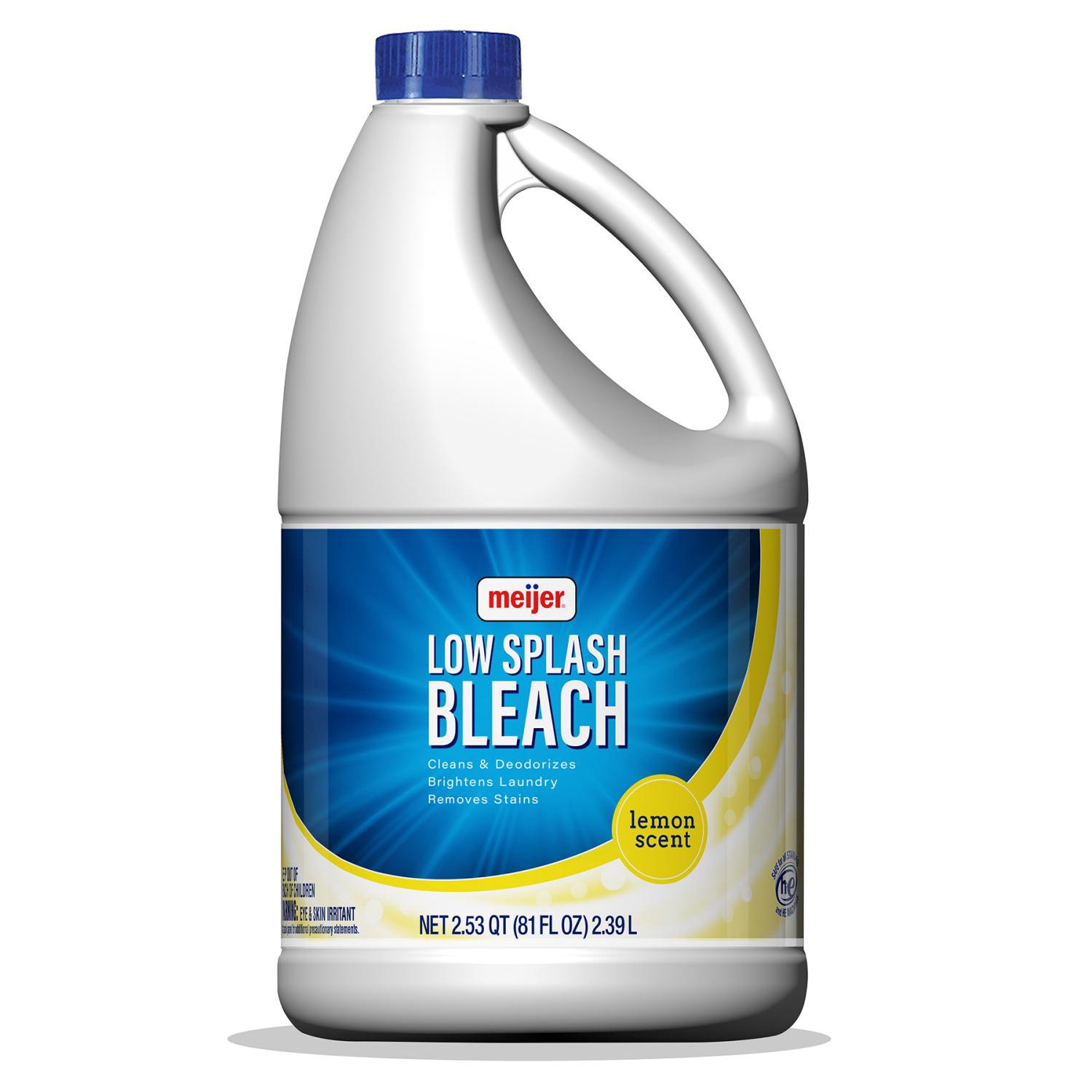 slide 1 of 4, Meijer Low Splash Bleach, Lemon Scent, 81 Oz, 81 oz