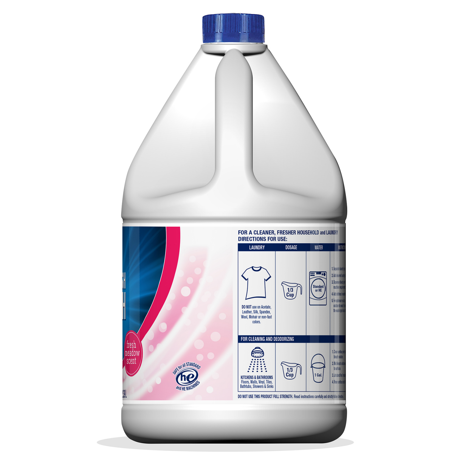 slide 4 of 4, Meijer Low Splash Bleach, Fresh Meadow Scent, 81 oz