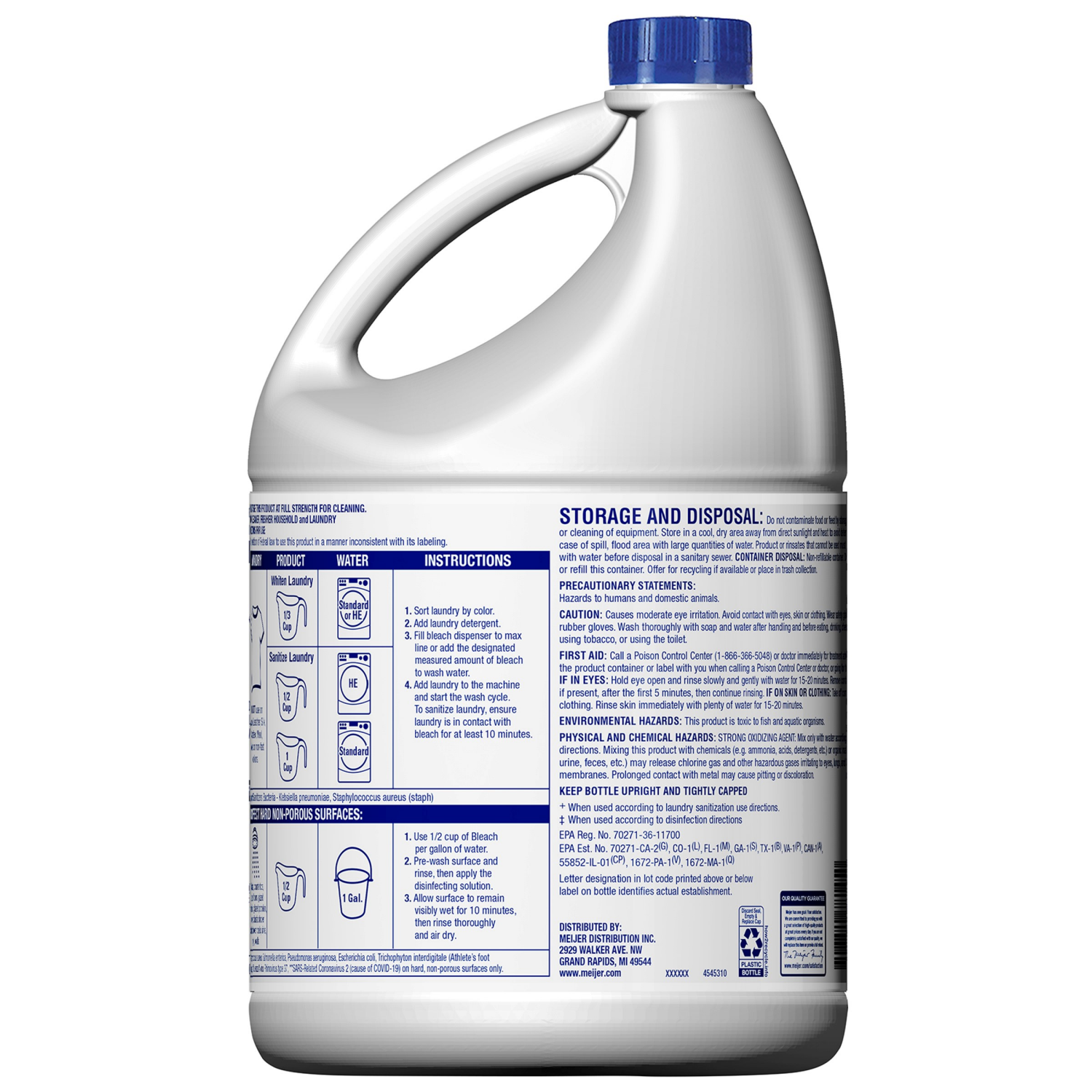 slide 2 of 4, Meijer Low Splash Bleach, Regular Scent, 121 oz, 121 oz