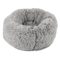 Meijer Long Grey Faux Fur 18 Inch Cat Bed