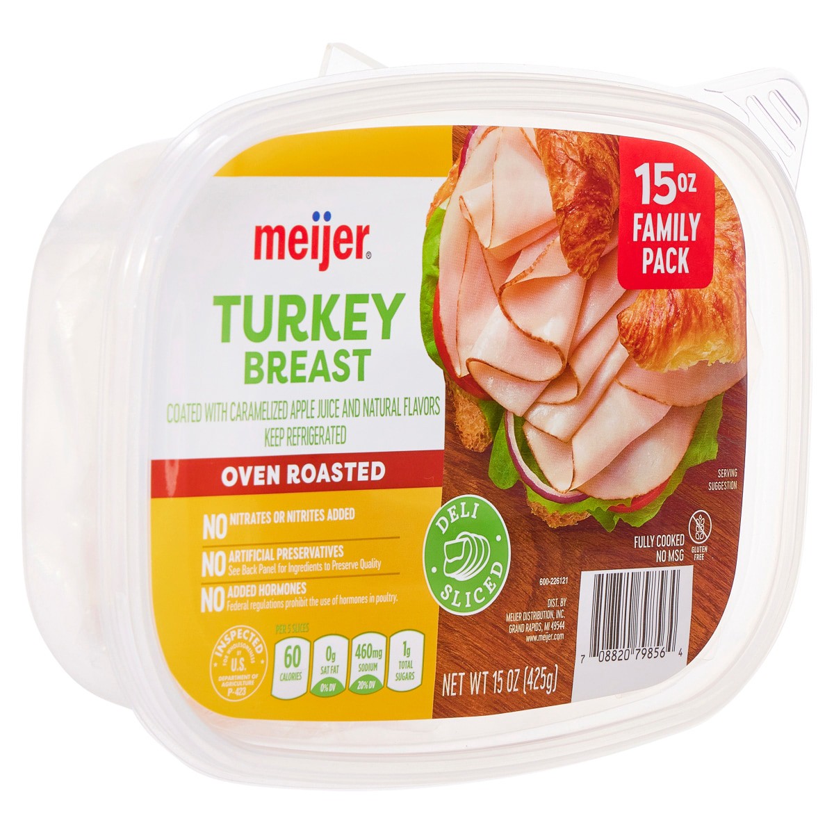 slide 5 of 9, Meijer Oven Roasted Turkey Breast Lunchmeat, 15 oz
