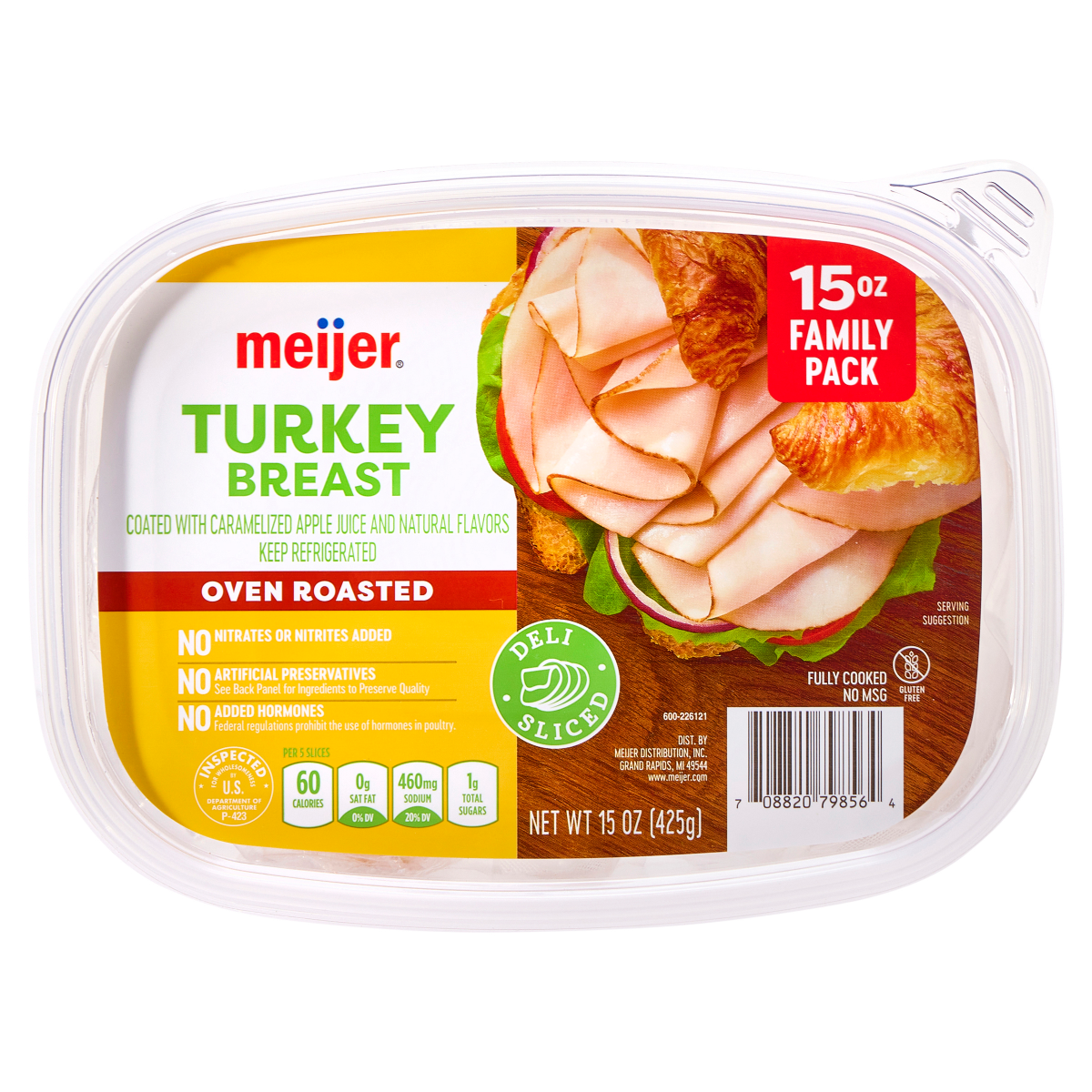 slide 1 of 9, Meijer Oven Roasted Turkey Breast Lunchmeat, 15 oz, 15 oz