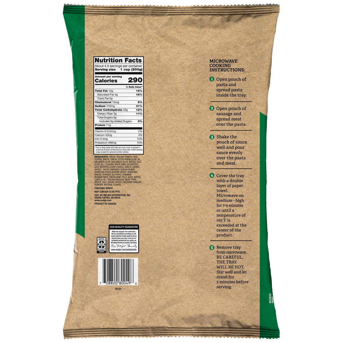 slide 2 of 3, Crafted Market by Meijer Penne Pasta and Italian Sausage Kit, 32 oz., 32 oz