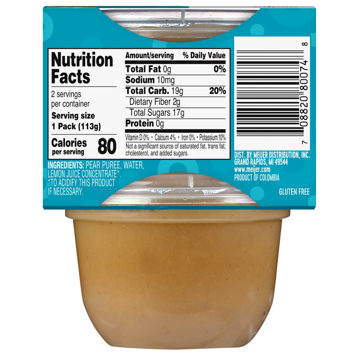 slide 2 of 3, Meijer Pears 4oz 2pk, 2 ct; 4 oz
