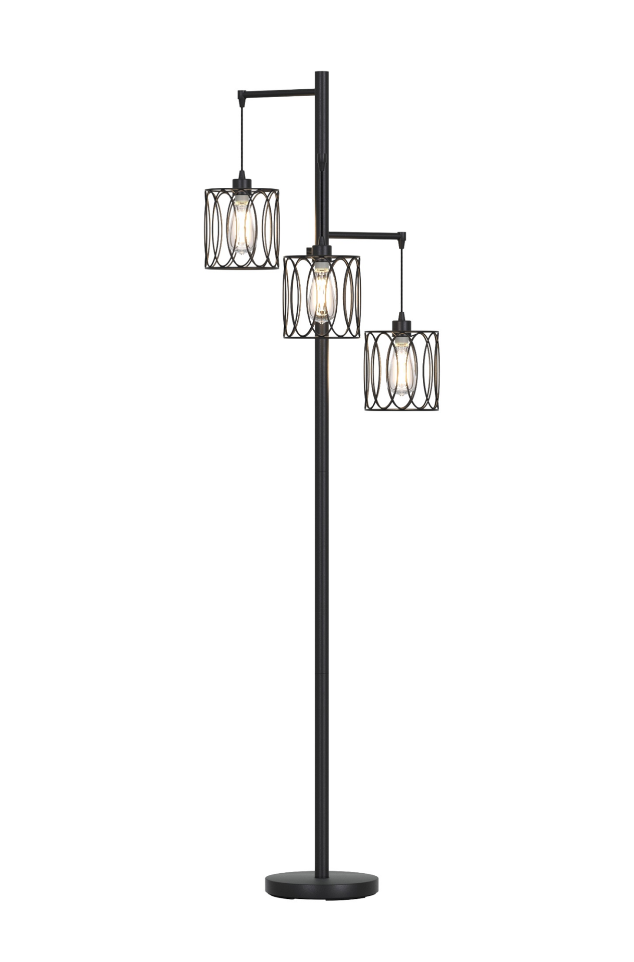 slide 2 of 3, RR 3 Metal 3 Light Floor Lamp Black, 1 ct