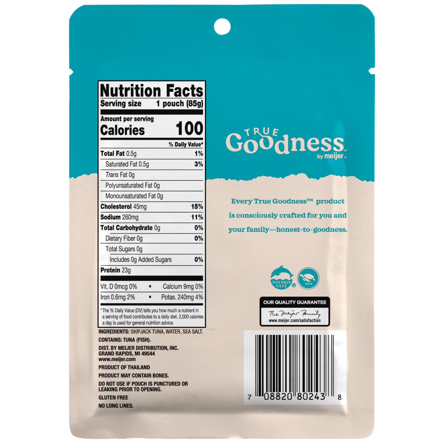 slide 2 of 2, True Goodness Skipjack Tuna Pouch, 3 oz