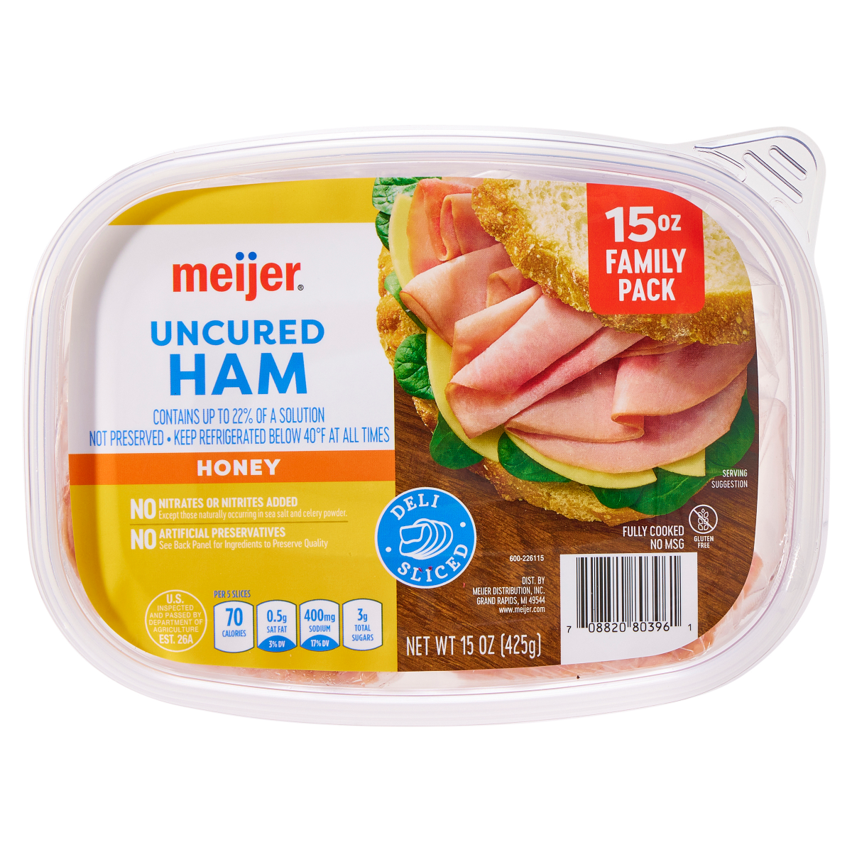 slide 1 of 9, Meijer Honey Ham Lunchmeat, 15 oz, 15 oz