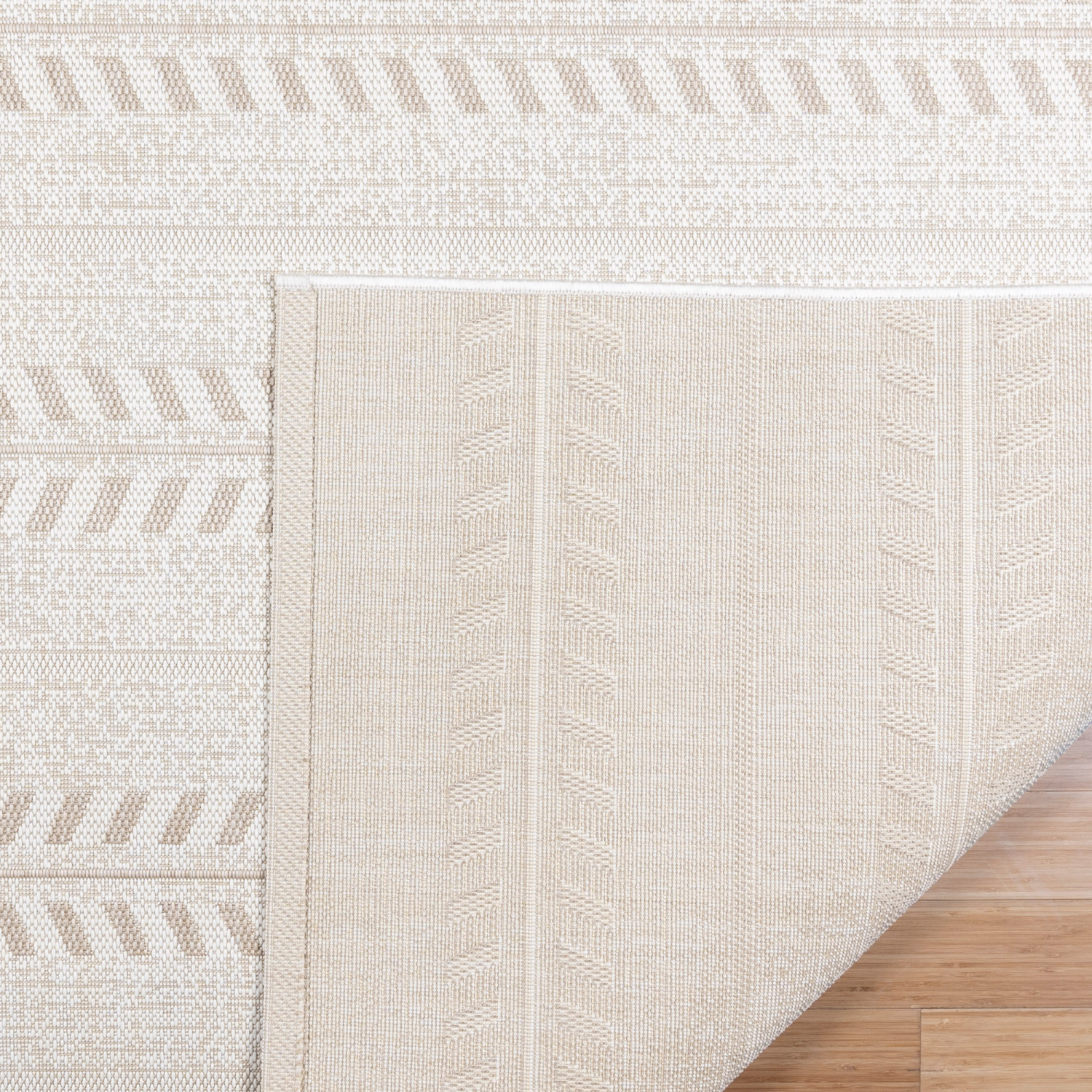 slide 2 of 4, Room & Retreat Tropea Moran Stripe Outdoor Area Rug, 63 in x 84 in, Beige, 1 ct