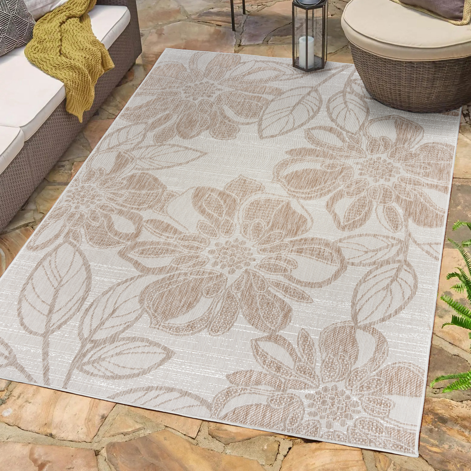 slide 3 of 4, Room & Retreat Tropea Woodbury Outdoor Area Rug, 63 in x 84 in, Taupe, 1 ct