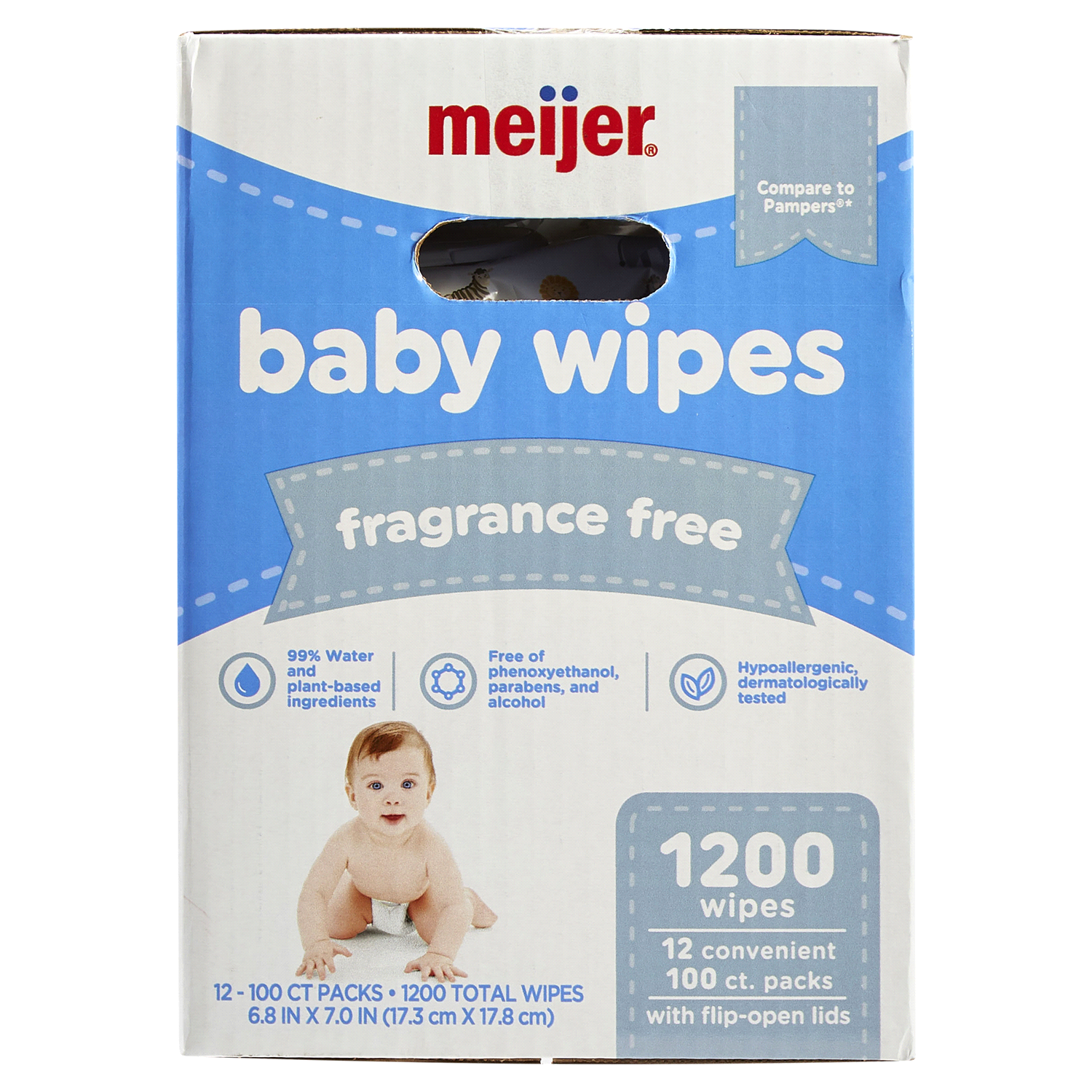 slide 3 of 5, Meijer Baby Wipes, Fragrance Free, 1200 ct