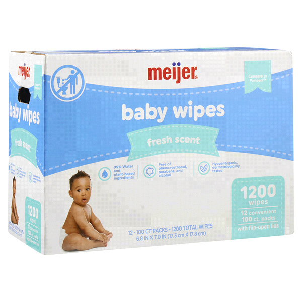 slide 9 of 29, Meijer Baby Wipes, Fresh Scent, 1200 ct