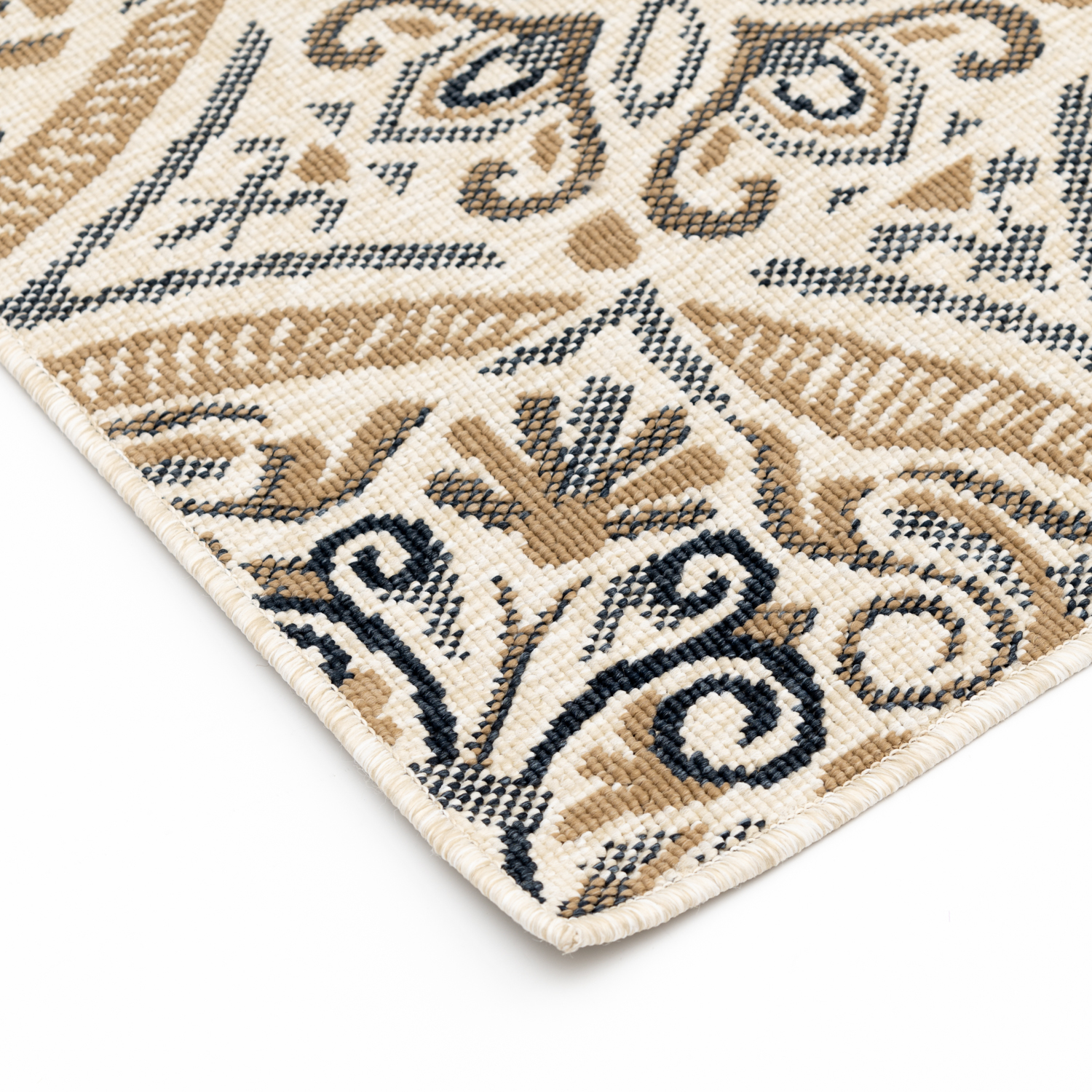 slide 3 of 7, Room & Retreat Solstice Indoor/Outdoor Area Rug Medallion, 5 ft x 7 ft, Tan, 5 ft, 7 ft